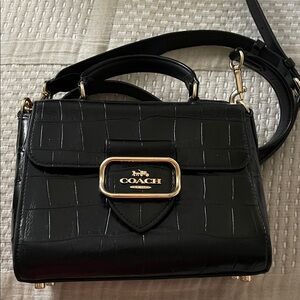 Coach Black Croc-Embossed Crossbody Bag